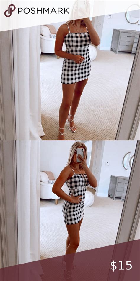 fitted checkered mini dress