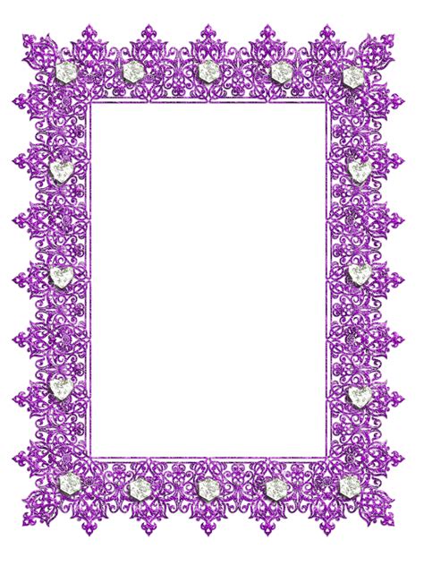 Purple Transparent Frame With Diamonds Frame Romantic Frame Flower