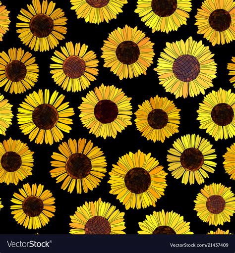 Seamless Sunflowers Background Royalty Free Vector Image