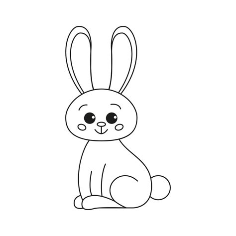 Lindo Contorno Conejo Conejito Para Colorear Conejo Conejito Dibujos