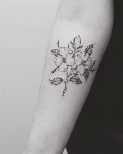 Blackwork Florals Flower Tattoo Tattoos Leaf Tattoos