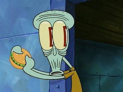 Squidward Eating A Krabby Patty Drawing Howto Draw