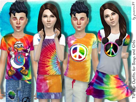 The Sims Resource Tie Dye Outfits For Children