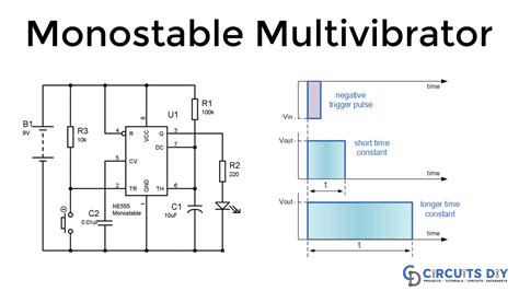 555 Timer Monostable Multivibrator Circuit