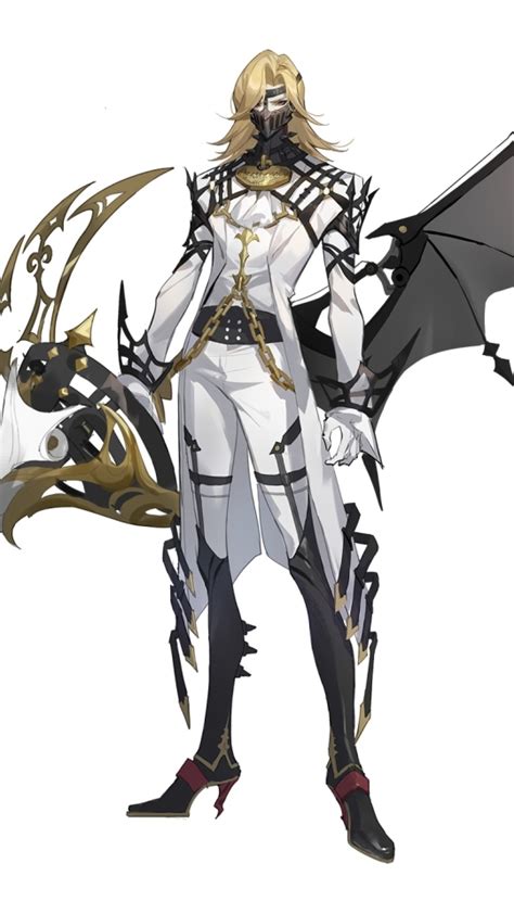 Wallpaper Anime Boy Devil Blond Hair Lancer White Outfit Wing
