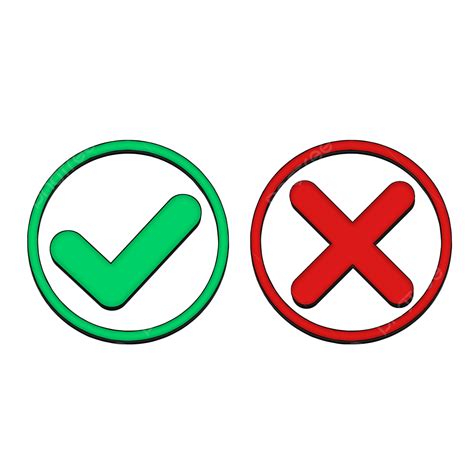 Right And Wrong Sign Check Mark Icon Green Red Circle Right And Wrong