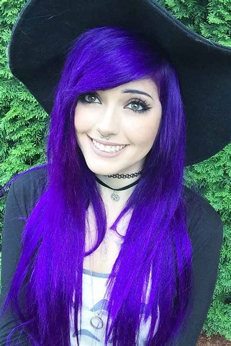 pretty emo girls with purple hair