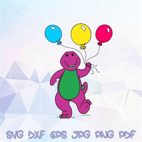 Barney And Friends Balloons Svg Layered Cricut Silhouette Birthday