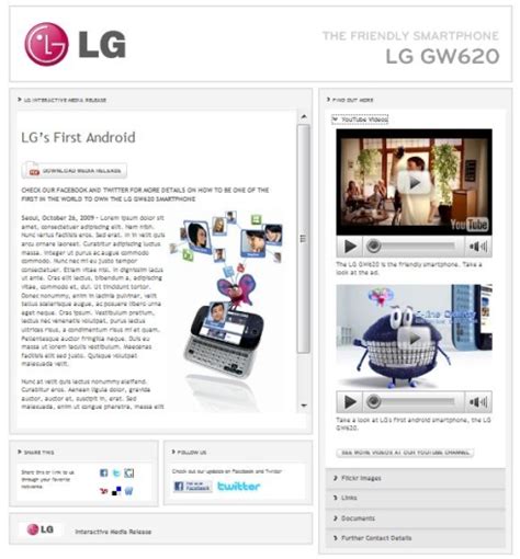 Lg Gw620 Aka Eve Gets A Promotional Site And Videos