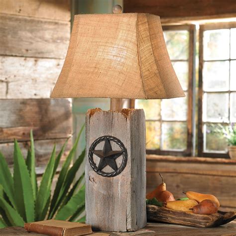 Rustic Star Table Lamp | Rustic table lamps, Western lamps ...