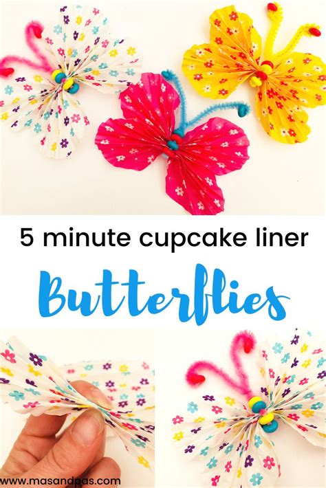 5 Minute Cupcake Liner Butterflies Butterfly Art And Craft Cupcake