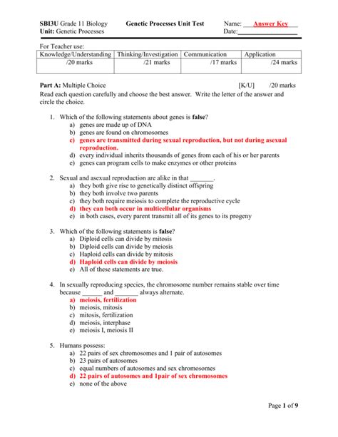 Sexual Reproduction And Genetics Worksheet Answers Sexual