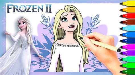 Anna and elsa are back for new adventures with olaf, kristoff and the reindeer sven. Coloring Elsa With Her Hair Down | Frozen 2 Coloring Pages ...