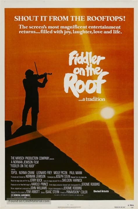 fiddler on the roof 1971 movie poster
