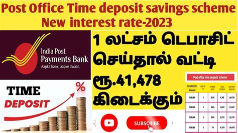 Post Office Time Deposit Savings Scheme Time Deposit Apl St New Interest Rate In Tamil