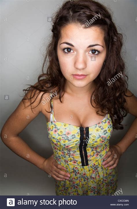 Cutegirls teens forum board message. portrait of young teen girl Stock Photo - Alamy