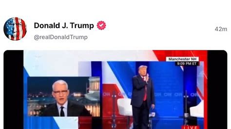 Donald Trump Posts Fake Anderson Cooper Clip Trump Ripped Cnn New Ass