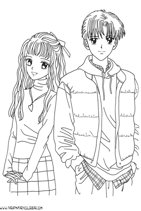 Miki And Yuu From Marmalade Boy For Kids Printable Free Coloring Pages