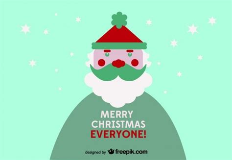 Merry Christmas Everyone Postcard Vector Free Download