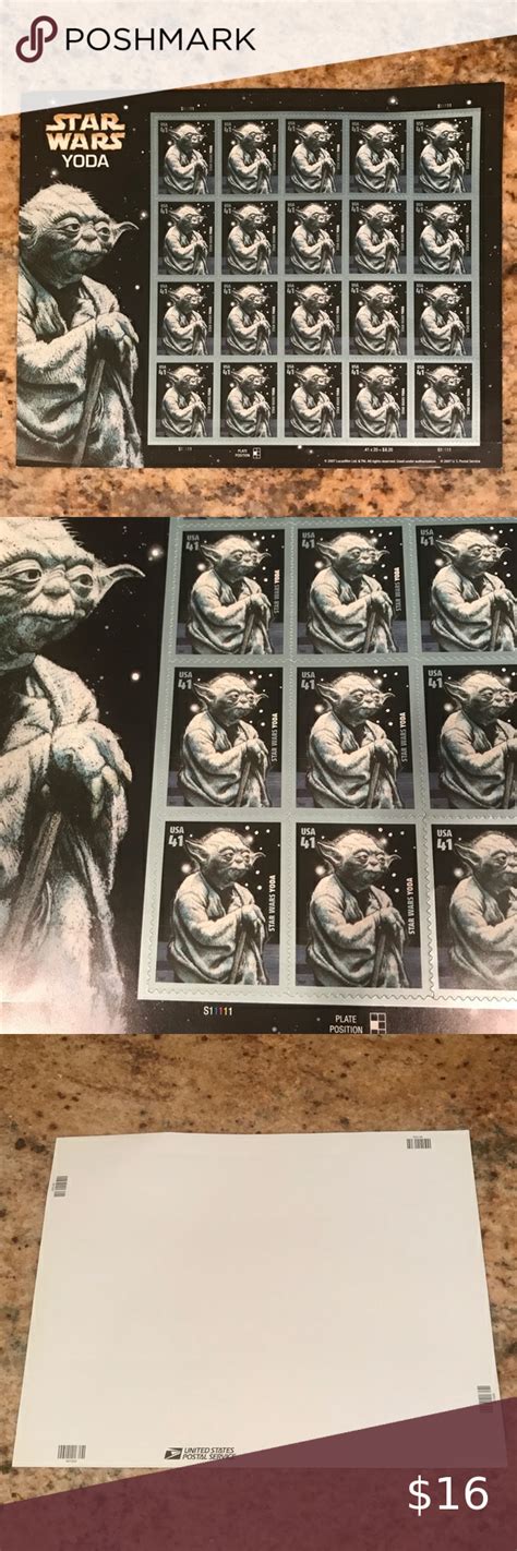 Star Wars Yoda Postage Stamps Sheet Star Wars Yoda Star Wars
