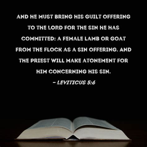 Leviticus 56 And He Must Bring His Guilt Offering To The Lord For The