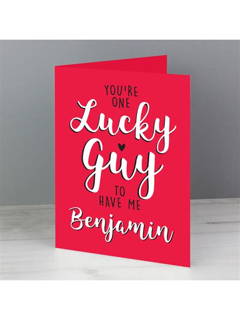 personalised you re one lucky guy card novelties parties direct ltd