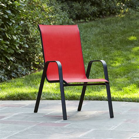 Essential Garden Bartlett Solid Red Stack Chair - Kmart