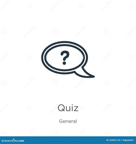 Quiz Icon Thin Linear Quiz Outline Icon Isolated On White Background