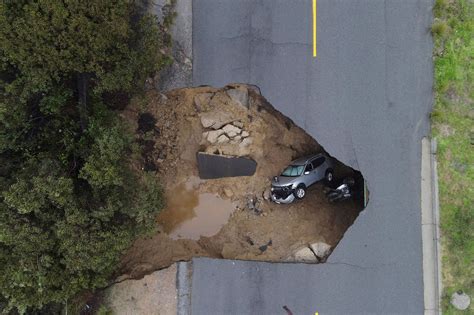 Rescued After Car Swallowed By Massive California Sinkhole Today Breeze