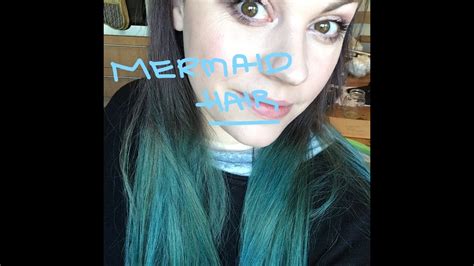 Try a temporary hair dye that washes out wth shampoo. Mermaid Hair / Home Dye / Schwarzkopf Sea Mermaid - YouTube