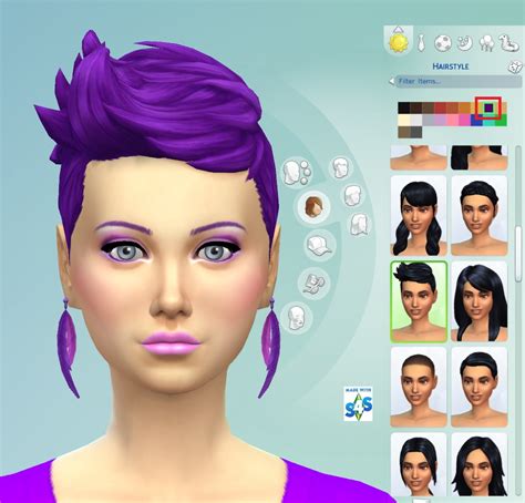 Sims 4 Hairs ~ Mod The Sims Recoloured Purple Hairstyle