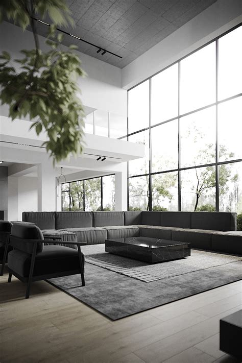 Luxury Home Interiors Set In Black And White Decor Design De
