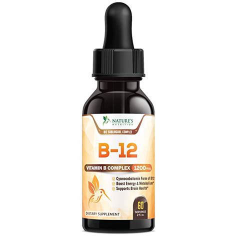 Nature S Nutrition Vitamin B12 Sublingual Liquid Drops 2 Oz 60 Doses