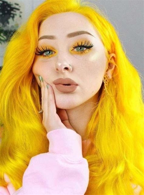 Humanhair Yellow Yellowhair Colorwig Longhair Lacefrontwig