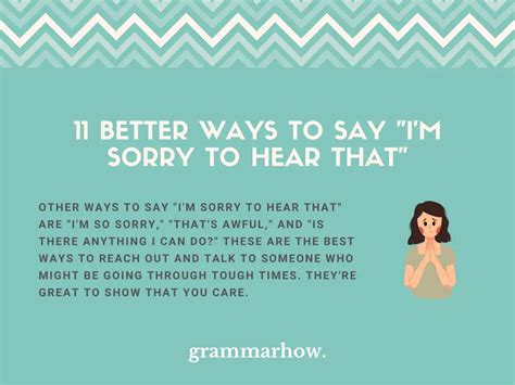 11 better ways to say i m sorry to hear that