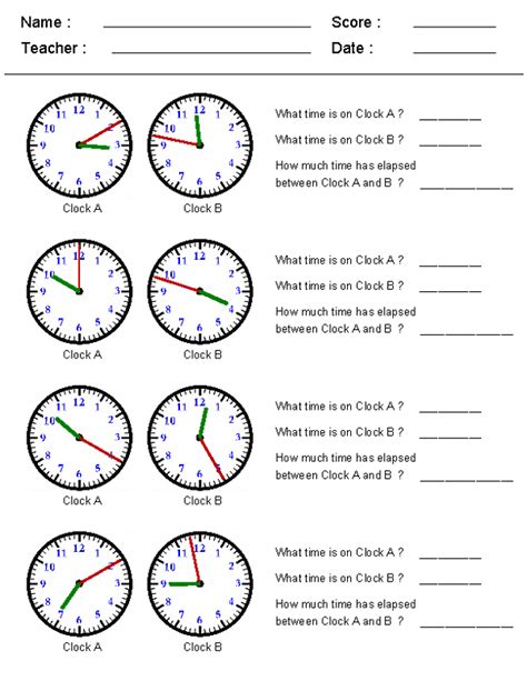 Telling Time On A Clock Worksheet
