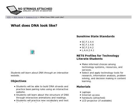 What Does Dna Look Like Lesson Plan For 9th 12th Grade Lesson Planet