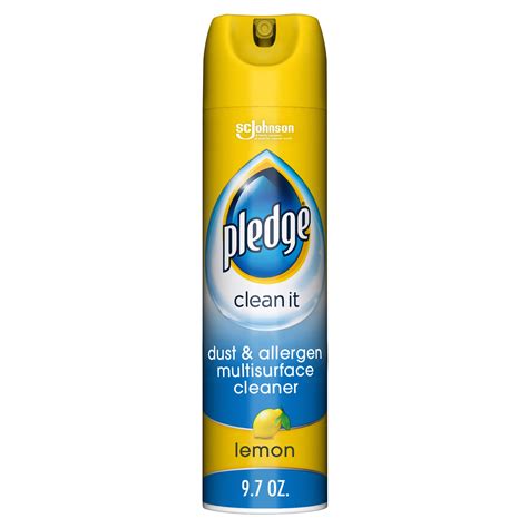 Pledge Clean It Dust And Allergen Multisurface Cleaner Spray Lemon Scent