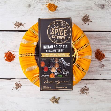 Indian Tin With Nine Spices And Silk Sari Wrap By Spice Kitchen