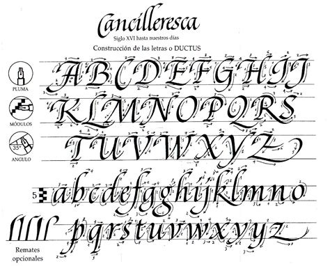 Ductus Para Cancilleresca Por D Ricardo Rousselot Calligraphy Fonts