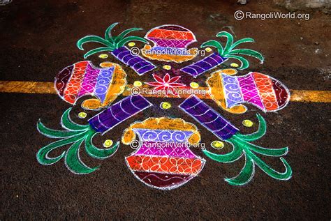Pongal pot kolam #4 bhogi kolam pongal kolam sankranthi muggulu easy & simple rangoli. Pongal Rangoli 2015 Collections | | Colorful Thai pongal ...