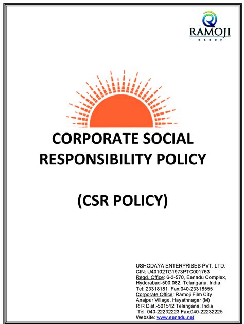 EENADU CSR Policy