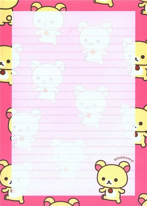 Kawaii White Rilakkuma Bear Big Note Pad Letter Paper 178517 3 500