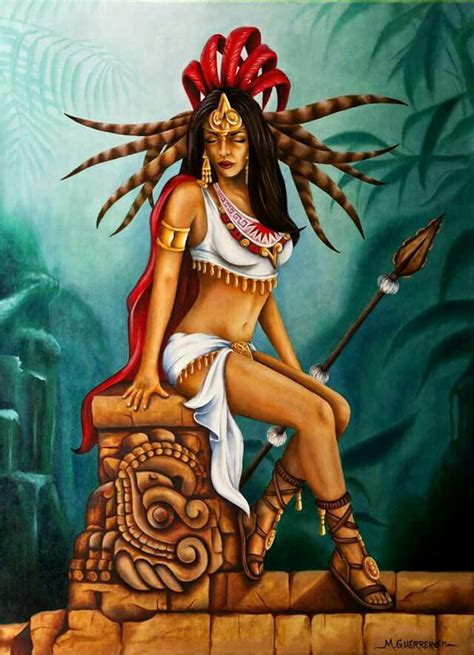 Aztec Princess Iztaccihuatl By M Guerrero Chicano Drawings