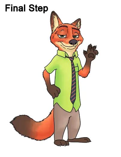 How To Draw Nick Wilde From Zootopia