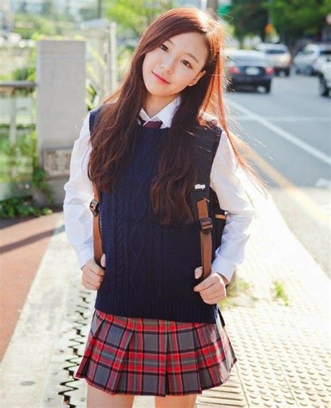 Korean School Uniform Official Korean Fashion Clothed Figure Pose