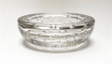 Whitefriars Vintage Clear Glass Bowl With Controlled Bubbles 1960s Ebay