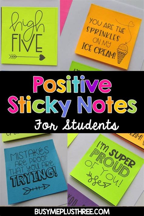 Positive Sticky Notes For Students In 2020 Encouraging Notes For