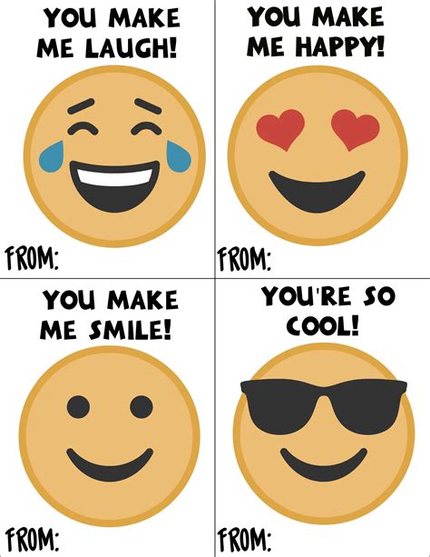 Free Printable Emoji Valentines Day Cards For School Parties