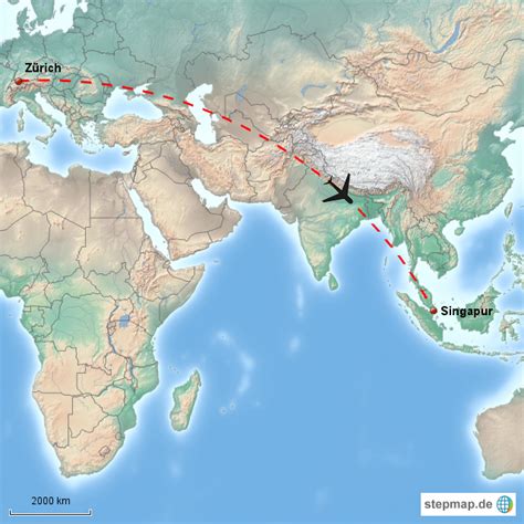 It consists of singapore island and some 60 small islets. Zürich-Singapur von jenni_fausch - Landkarte für die Welt